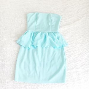 ❗3/$20 Asos Mint Green Peplum Tube Dress